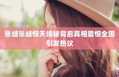 张岐张岐惊天揭秘背后真相震惊全国引发热议