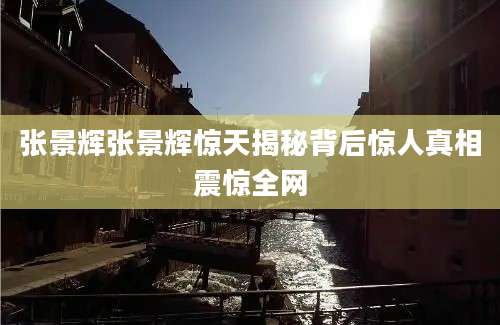 张景辉张景辉惊天揭秘背后惊人真相震惊全网