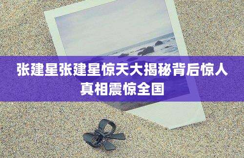 张建星张建星惊天大揭秘背后惊人真相震惊全国