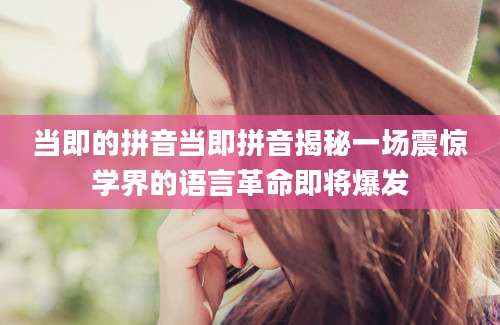 当即的拼音当即拼音揭秘一场震惊学界的语言革命即将爆发
