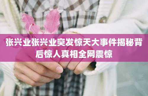 张兴业张兴业突发惊天大事件揭秘背后惊人真相全网震惊