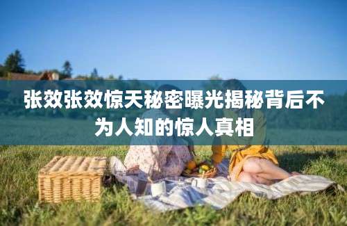 张效张效惊天秘密曝光揭秘背后不为人知的惊人真相