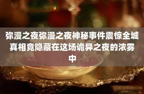 弥漫之夜弥漫之夜神秘事件震惊全城真相竟隐藏在这场诡异之夜的浓雾中