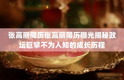 张高丽简历张高丽简历曝光揭秘政坛巨擘不为人知的成长历程