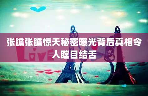 张瞻张瞻惊天秘密曝光背后真相令人瞠目结舌