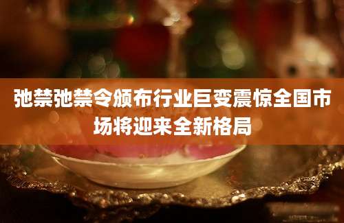 弛禁弛禁令颁布行业巨变震惊全国市场将迎来全新格局
