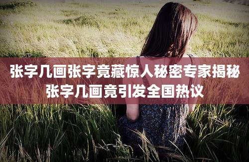 张字几画张字竟藏惊人秘密专家揭秘张字几画竟引发全国热议