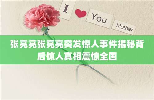张亮亮张亮亮突发惊人事件揭秘背后惊人真相震惊全国