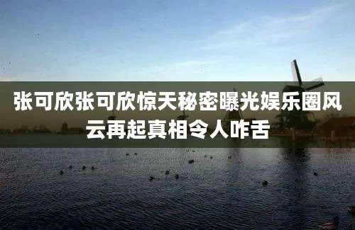 张可欣张可欣惊天秘密曝光娱乐圈风云再起真相令人咋舌