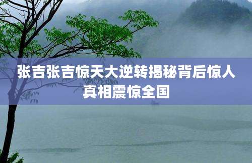 张吉张吉惊天大逆转揭秘背后惊人真相震惊全国