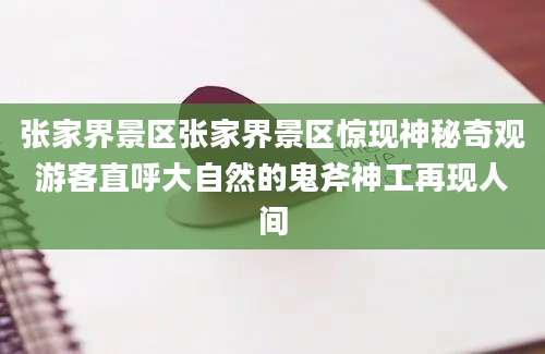 张家界景区张家界景区惊现神秘奇观游客直呼大自然的鬼斧神工再现人间
