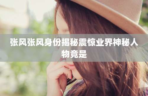 张风张风身份揭秘震惊业界神秘人物竟是