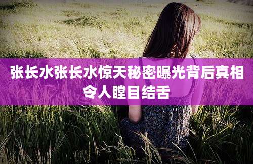 张长水张长水惊天秘密曝光背后真相令人瞠目结舌