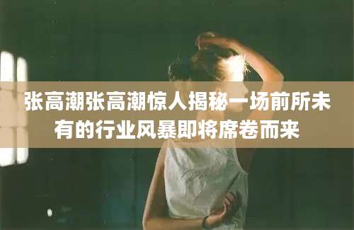 张高潮张高潮惊人揭秘一场前所未有的行业风暴即将席卷而来