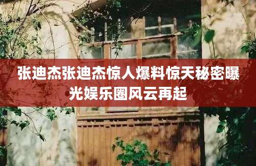 张迪杰张迪杰惊人爆料惊天秘密曝光娱乐圈风云再起