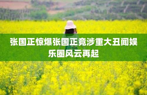 张国正惊爆张国正竟涉重大丑闻娱乐圈风云再起