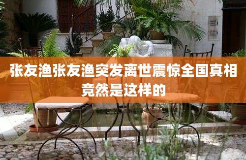 张友渔张友渔突发离世震惊全国真相竟然是这样的