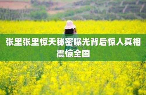 张里张里惊天秘密曝光背后惊人真相震惊全国