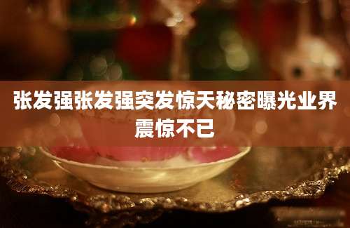 张发强张发强突发惊天秘密曝光业界震惊不已