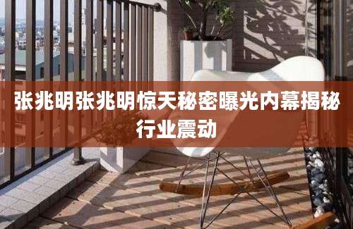 张兆明张兆明惊天秘密曝光内幕揭秘行业震动
