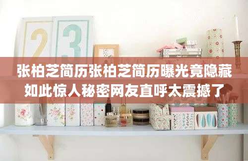 张柏芝简历张柏芝简历曝光竟隐藏如此惊人秘密网友直呼太震撼了
