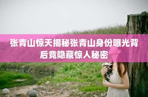 张青山惊天揭秘张青山身份曝光背后竟隐藏惊人秘密