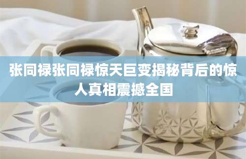张同禄张同禄惊天巨变揭秘背后的惊人真相震撼全国
