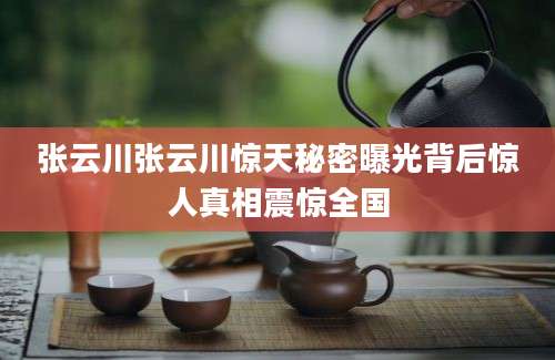 张云川张云川惊天秘密曝光背后惊人真相震惊全国