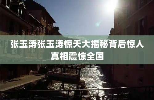 张玉涛张玉涛惊天大揭秘背后惊人真相震惊全国