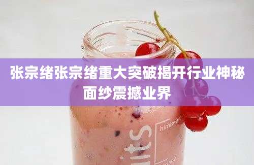 张宗绪张宗绪重大突破揭开行业神秘面纱震撼业界