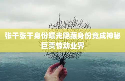 张干张干身份曝光隐藏身份竟成神秘巨贾惊动业界