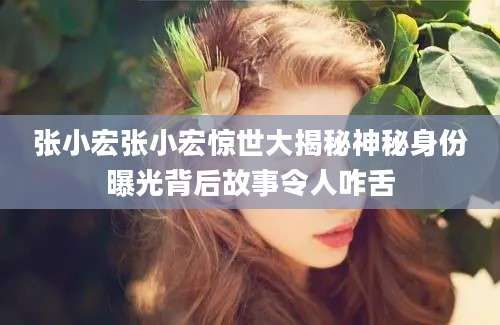 张小宏张小宏惊世大揭秘神秘身份曝光背后故事令人咋舌