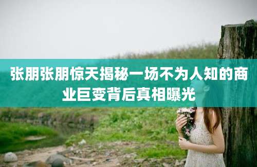张朋张朋惊天揭秘一场不为人知的商业巨变背后真相曝光