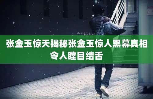 张金玉惊天揭秘张金玉惊人黑幕真相令人瞠目结舌