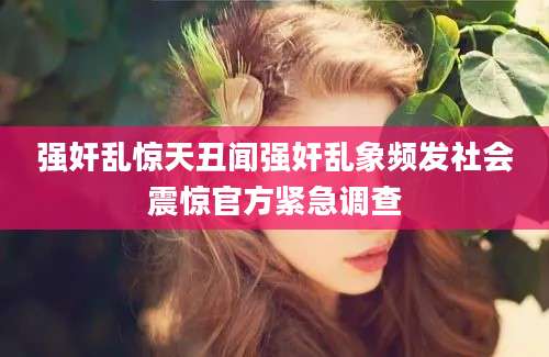 强奸乱惊天丑闻强奸乱象频发社会震惊官方紧急调查