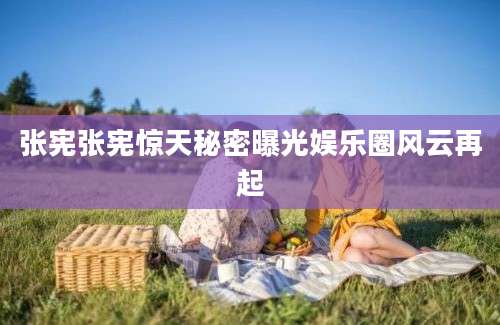 张宪张宪惊天秘密曝光娱乐圈风云再起