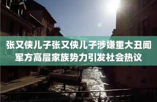 张又侠儿子张又侠儿子涉嫌重大丑闻军方高层家族势力引发社会热议
