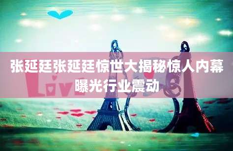 张延廷张延廷惊世大揭秘惊人内幕曝光行业震动