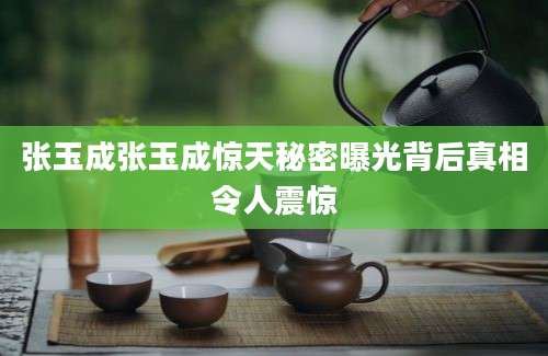 张玉成张玉成惊天秘密曝光背后真相令人震惊